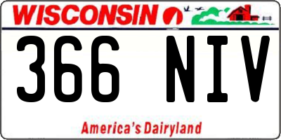 WI license plate 366NIV