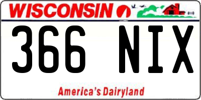 WI license plate 366NIX