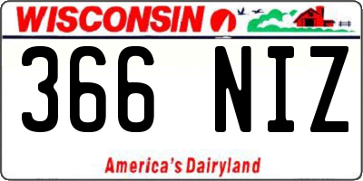 WI license plate 366NIZ