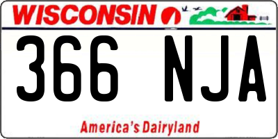WI license plate 366NJA