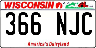 WI license plate 366NJC
