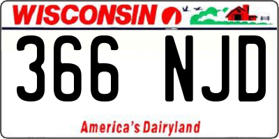 WI license plate 366NJD