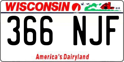 WI license plate 366NJF