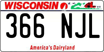WI license plate 366NJL