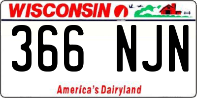 WI license plate 366NJN