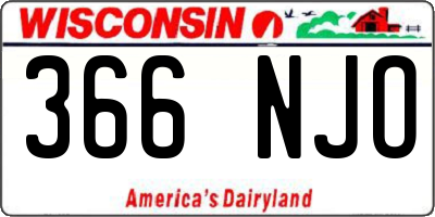 WI license plate 366NJO