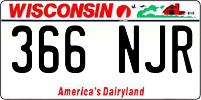 WI license plate 366NJR