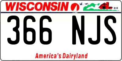 WI license plate 366NJS