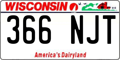 WI license plate 366NJT