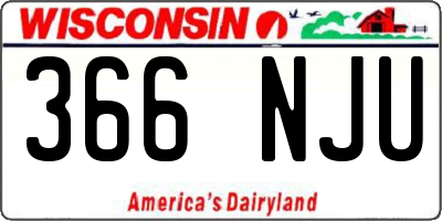WI license plate 366NJU