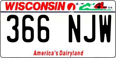 WI license plate 366NJW