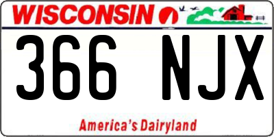 WI license plate 366NJX