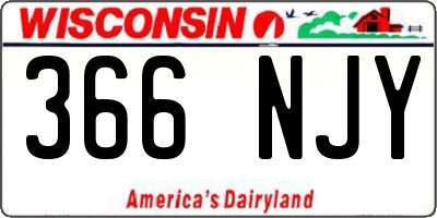 WI license plate 366NJY