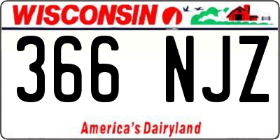 WI license plate 366NJZ