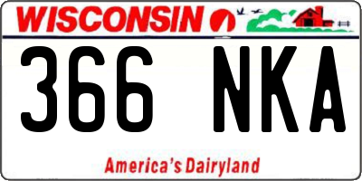 WI license plate 366NKA