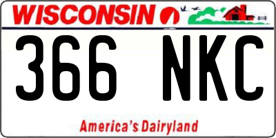 WI license plate 366NKC