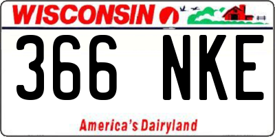 WI license plate 366NKE