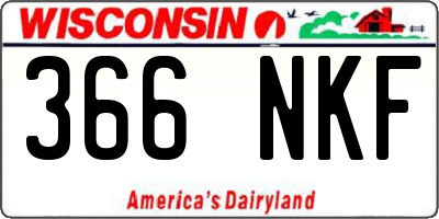 WI license plate 366NKF