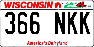 WI license plate 366NKK