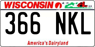 WI license plate 366NKL