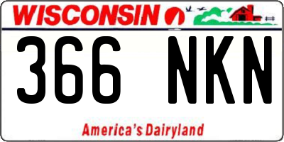 WI license plate 366NKN