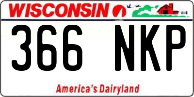 WI license plate 366NKP