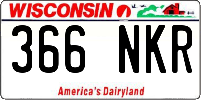 WI license plate 366NKR