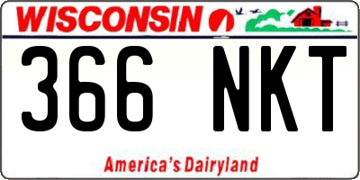 WI license plate 366NKT