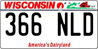 WI license plate 366NLD