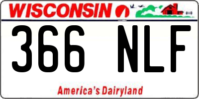 WI license plate 366NLF