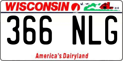 WI license plate 366NLG