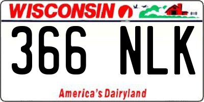 WI license plate 366NLK