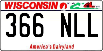 WI license plate 366NLL