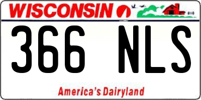 WI license plate 366NLS