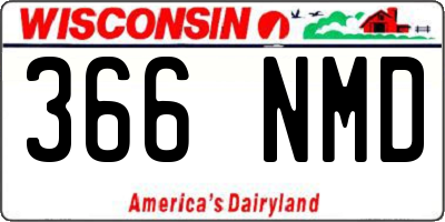 WI license plate 366NMD