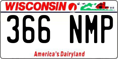 WI license plate 366NMP