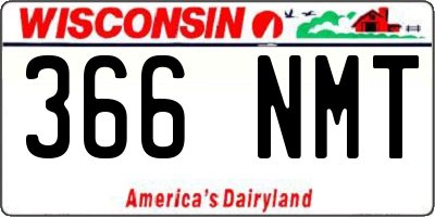 WI license plate 366NMT