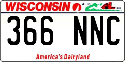 WI license plate 366NNC