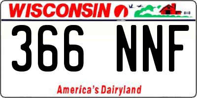WI license plate 366NNF