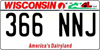 WI license plate 366NNJ