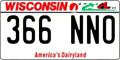 WI license plate 366NNO
