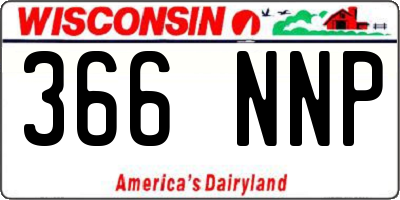 WI license plate 366NNP