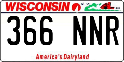 WI license plate 366NNR