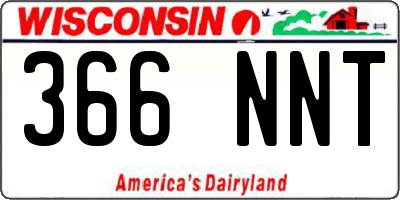 WI license plate 366NNT