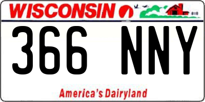 WI license plate 366NNY