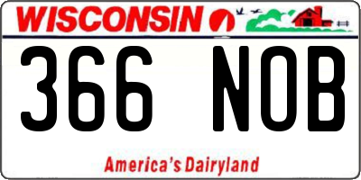 WI license plate 366NOB