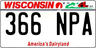 WI license plate 366NPA
