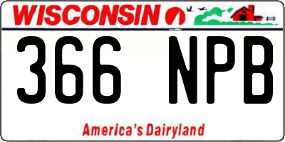 WI license plate 366NPB