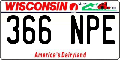 WI license plate 366NPE
