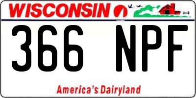 WI license plate 366NPF